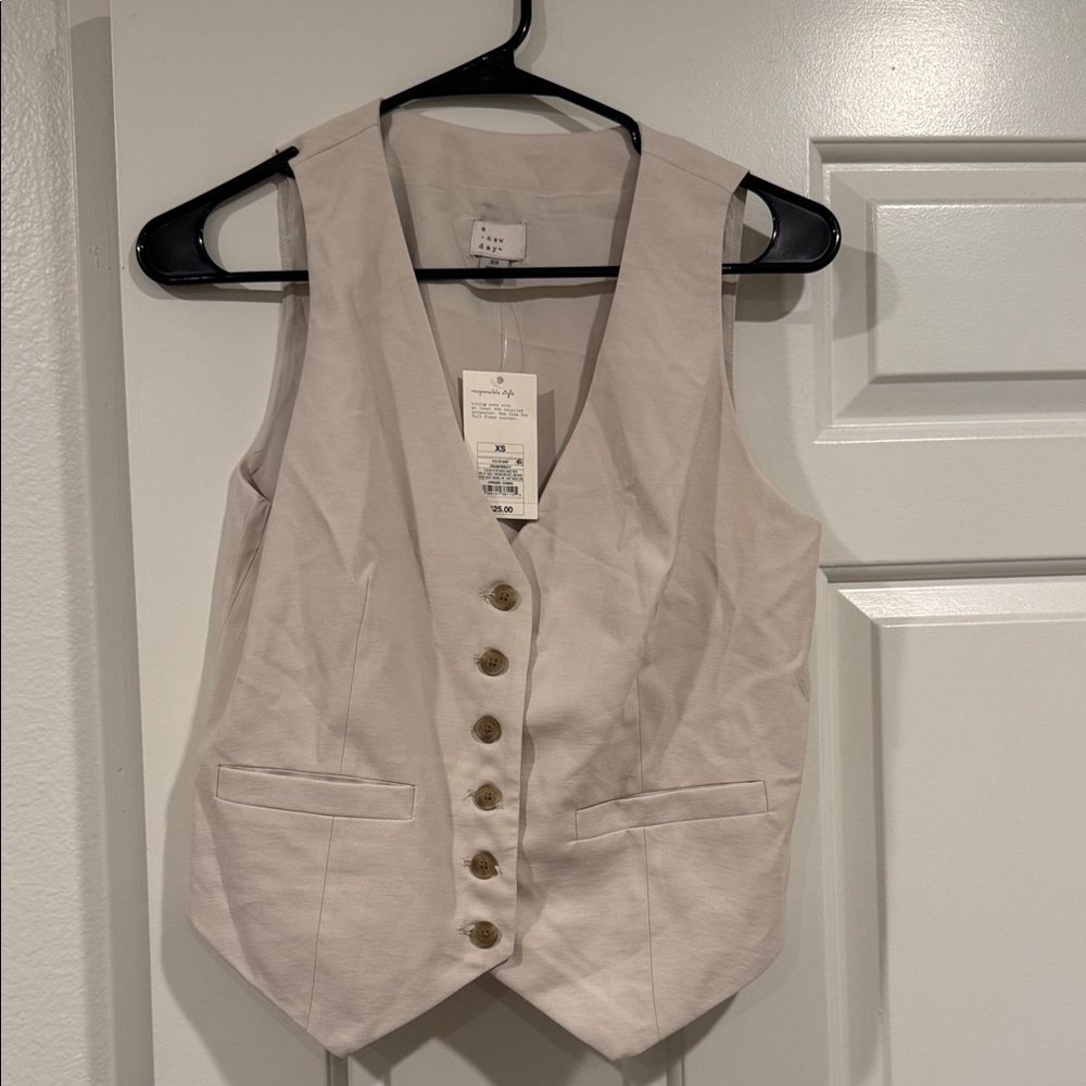 a new day Cream Button-Down Vest